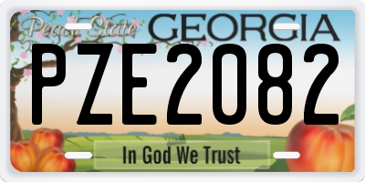 GA license plate PZE2082