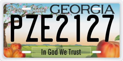 GA license plate PZE2127