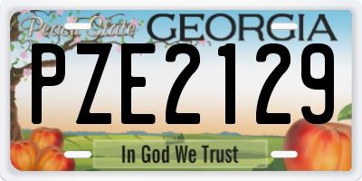 GA license plate PZE2129