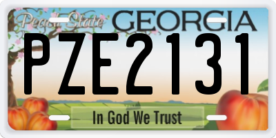 GA license plate PZE2131