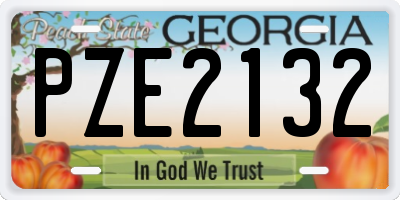 GA license plate PZE2132