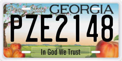 GA license plate PZE2148