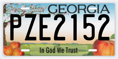GA license plate PZE2152