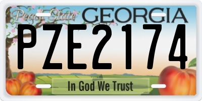 GA license plate PZE2174