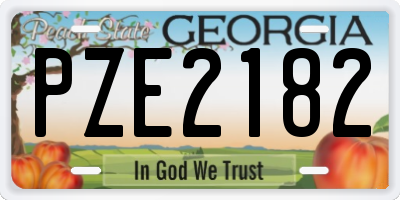 GA license plate PZE2182