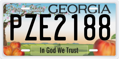 GA license plate PZE2188