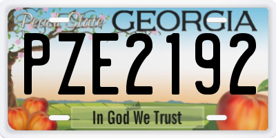 GA license plate PZE2192