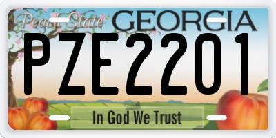 GA license plate PZE2201
