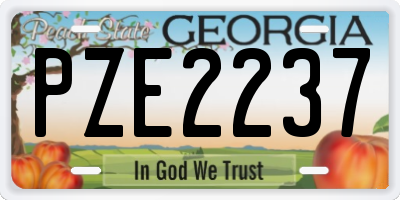 GA license plate PZE2237