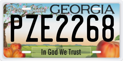 GA license plate PZE2268