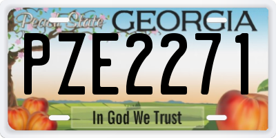 GA license plate PZE2271