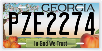 GA license plate PZE2274