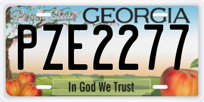 GA license plate PZE2277
