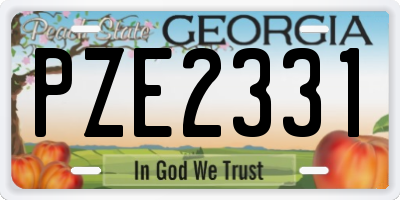 GA license plate PZE2331