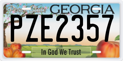 GA license plate PZE2357
