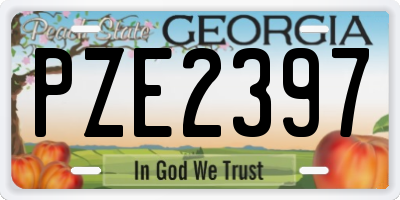 GA license plate PZE2397