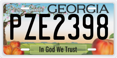 GA license plate PZE2398