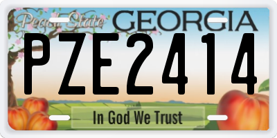 GA license plate PZE2414
