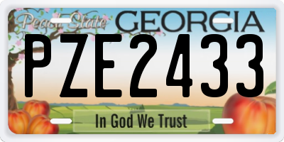 GA license plate PZE2433