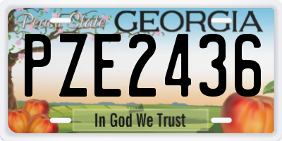 GA license plate PZE2436