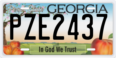 GA license plate PZE2437