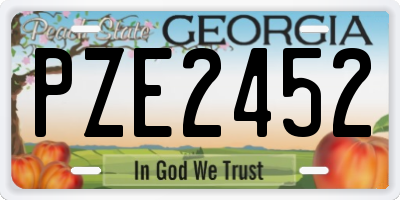 GA license plate PZE2452