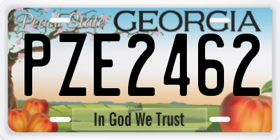 GA license plate PZE2462