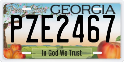 GA license plate PZE2467