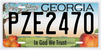 GA license plate PZE2470