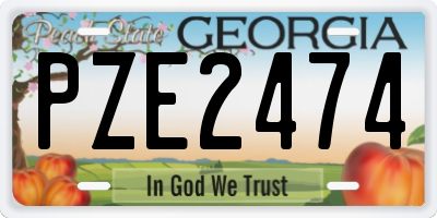 GA license plate PZE2474