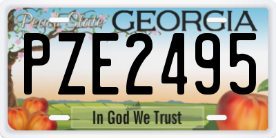 GA license plate PZE2495