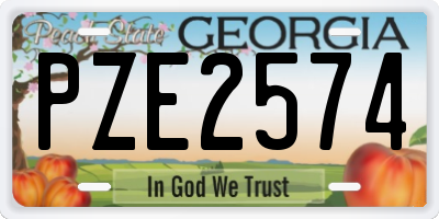 GA license plate PZE2574