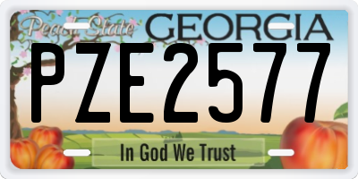 GA license plate PZE2577