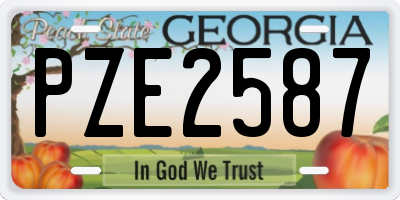 GA license plate PZE2587
