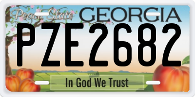 GA license plate PZE2682