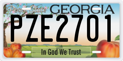 GA license plate PZE2701