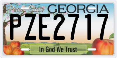 GA license plate PZE2717