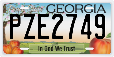 GA license plate PZE2749
