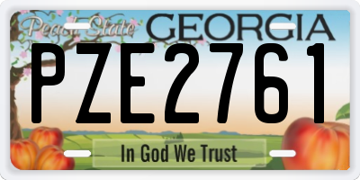 GA license plate PZE2761