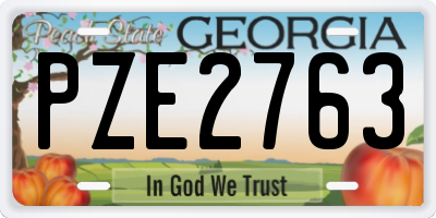 GA license plate PZE2763