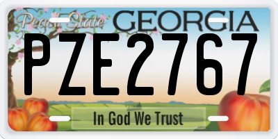 GA license plate PZE2767
