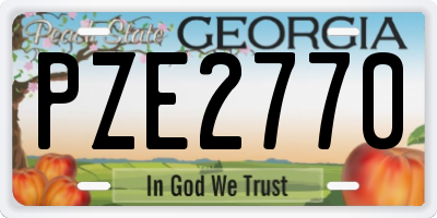 GA license plate PZE2770