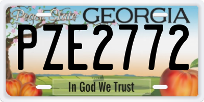 GA license plate PZE2772