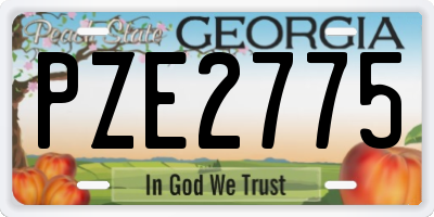 GA license plate PZE2775