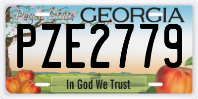 GA license plate PZE2779