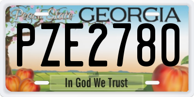 GA license plate PZE2780