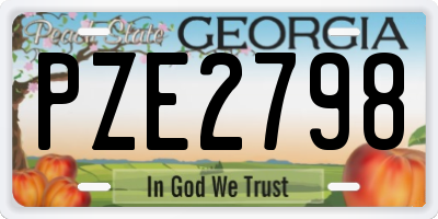 GA license plate PZE2798