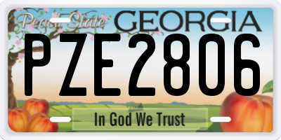 GA license plate PZE2806
