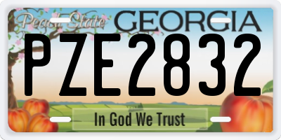 GA license plate PZE2832