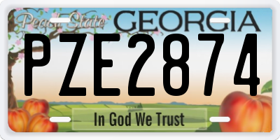 GA license plate PZE2874